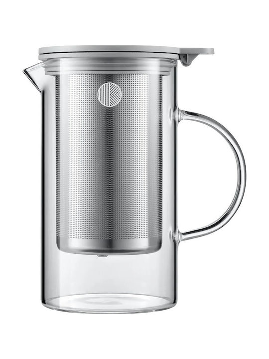Buydeem Τσαγιέρα με Φίλτρο Γυάλινη Διάφανη 800ml