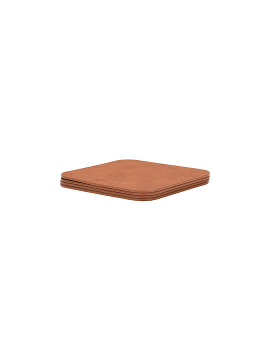 Estia Allure Plastic Brown Coasters 10x10cm 4 Pieces