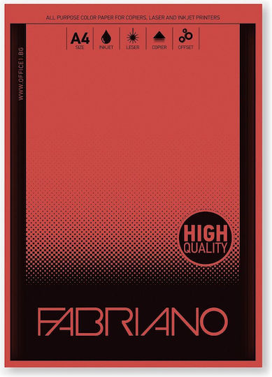 Fabriano Copy Tinta Copier Printing Paper A4 80 G/m2 Red 50 Sheets