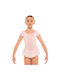 Short-sleeved Kids Dance Bodysuit Pink