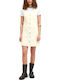 Rochie De Vară Pentru Femei Mini Rochie-Cămașă Denim Ecru Off-White