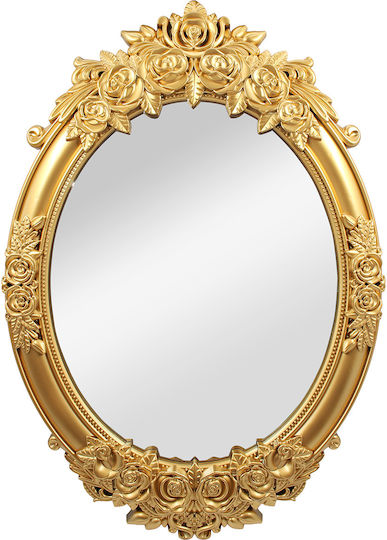 Keskor 72828 Καθρέπτης Οβάλ Χρυσός 78x54cm Keskor 72828 Καθρέπτης Οβάλ Χρυσός 78x54cm