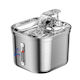 Glee Automatic Stainless Steel Waterer / Fountain for Dog & Cat 2.2lt 18.5cm in Silver Color