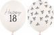Set of 6 Birthday Balloons White