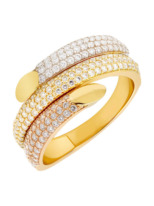 Xrisokosmima Ring with Zircon made of Gold 14K