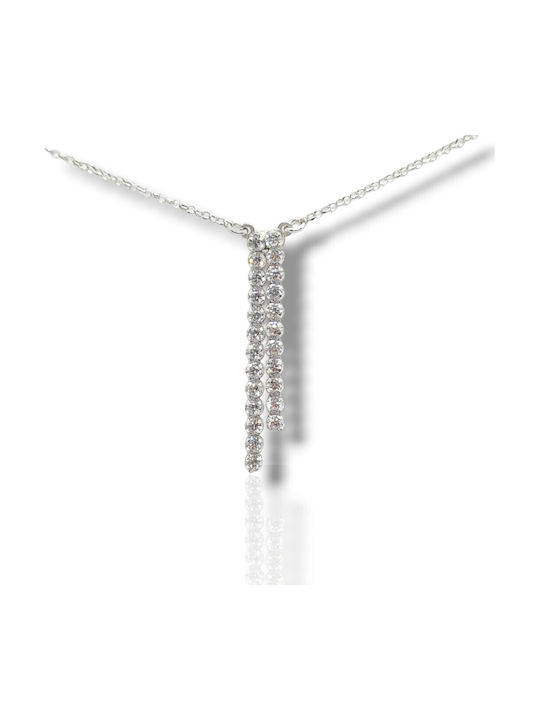 Mentzos Necklace from Silver with Zircon