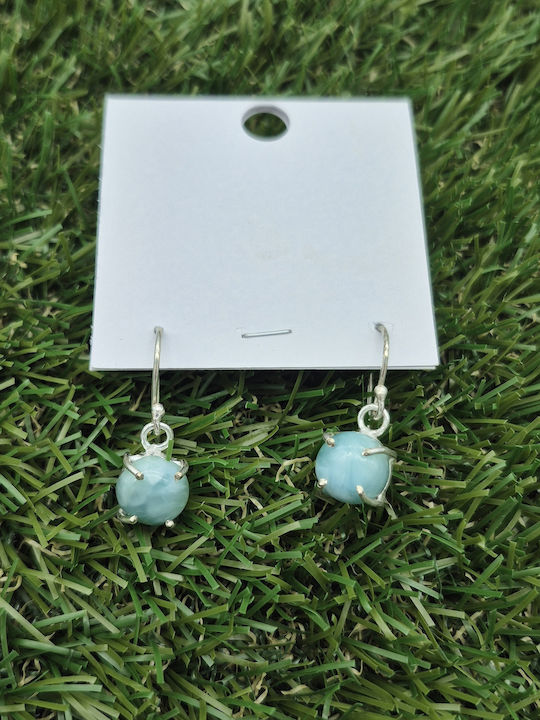 Silver Plated Boho Women's Earrings Larimar – Natural Elegance & Serenity