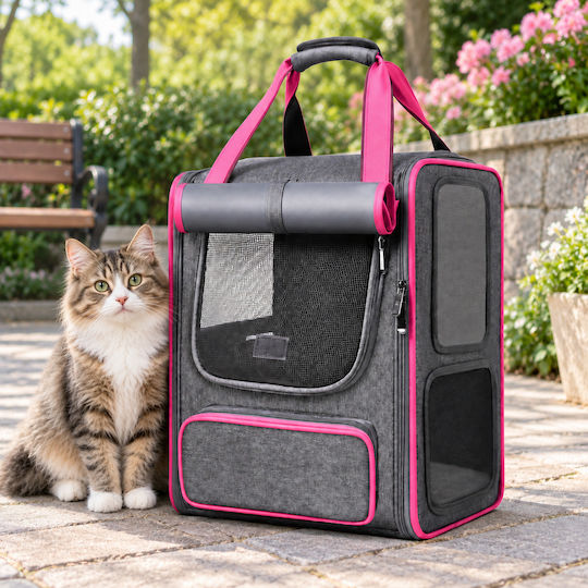 Galifas Wasserdicht Rucksack für Hunde / Katzen bis 9kg Gray L40xB33xH25cm.