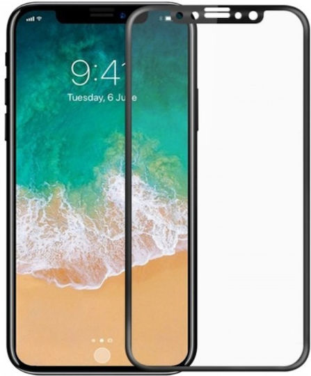 Протектор За Екран От Закалено Стъкло За Iphone Xs Max Черен 0.3мм Дебелина