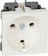 Legrand Mosaic Единичен Мортис Електрически Контакт Бял