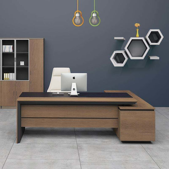 Büroschreibtisch Proline 200x85x75cm Walnut Oak - Black Büroschreibtisch Proline 200x85x75cm Walnut Oak - Black