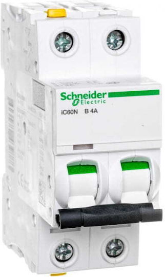 Circuit Breaker 2p B 4a 6ka Ac Ic60n-b4-2 A9f03204