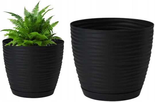 Form Plastic Topf Kunststoff Black mit Untersetzer 10x10cm.