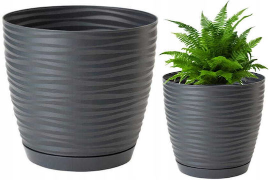 Form Plastic Topf Kunststoff Anthracite mit Untersetzer 11x11cm.