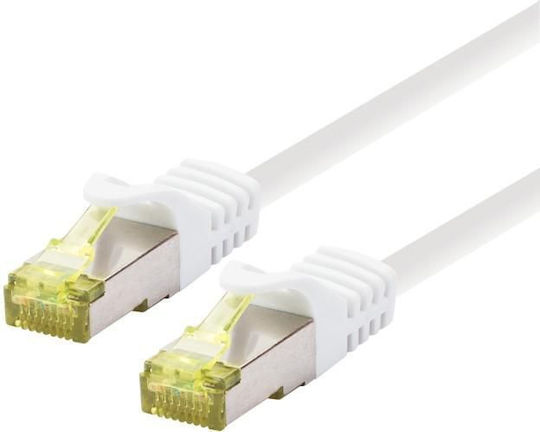 Професионален Усилен Двойно Екраниран Logon Cat6a Sftp Awg26 Lsoh 2м 500mhz Бял Tcr6ass020wh