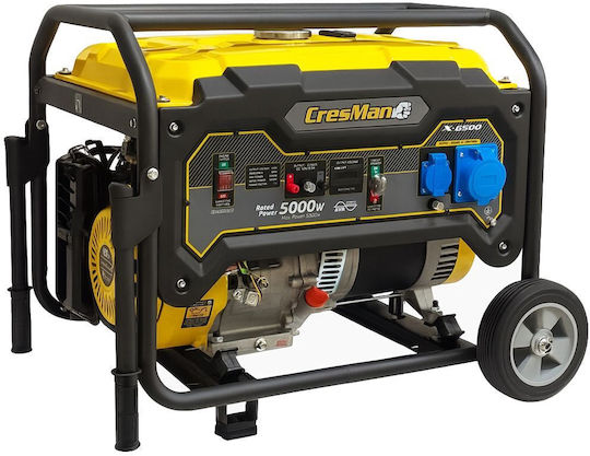 Cresman x-6500 Generator Benzină (în patru timpi) Patru timpi cu Roți și Putere Maximă 6.5kVA