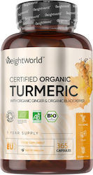 WeightWorld Organic Turmeric with Ginger & Black Pepper 365 κάψουλες
