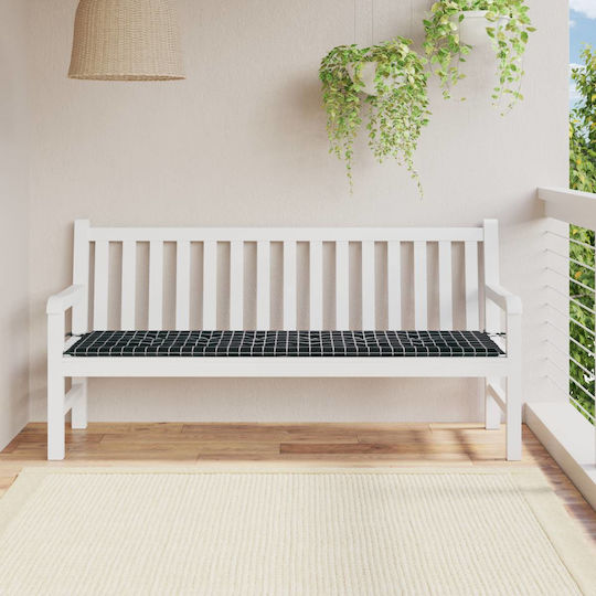 vidaXL Μαξιλάρι για Παγκάκι Κήπου Καρό Μοτίβο 50x180εκ.
