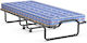 Folding Guest Bed with 10cm Mattress Single Blue 200x80cm
