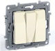 Legrand Niloe Recessed Wall Switch Triple Without Frame Ecru