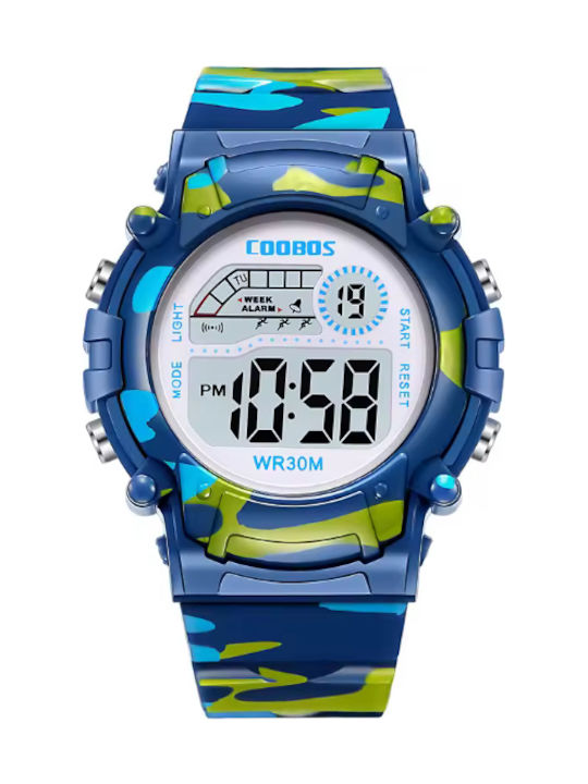 Amalfi Kids Digital Watch with Rubber/Plastic Strap Blue