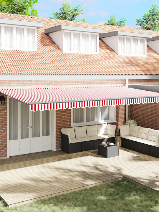 vidaXL Terrace Wall Tent with LED Light Red 6x3cm