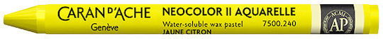 Caran D’ache Wax Crayons Watercolor Neocolor Ii Lemon Yellow 10 Pieces