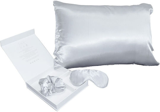 Melinen Pure Pillowcase Set with Envelope Cover Silver 50x70cm.