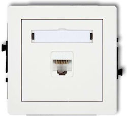 Deco Single Computer Network Socket Mechanism 1x RJ45 Cat 5e 8-pin Matte White 25dgk-1