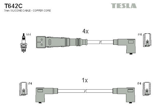 Set of Spark Plugs for Seat Cordoba 1.6 99-> Felicia-Compi 1.6 96-> T642c-356