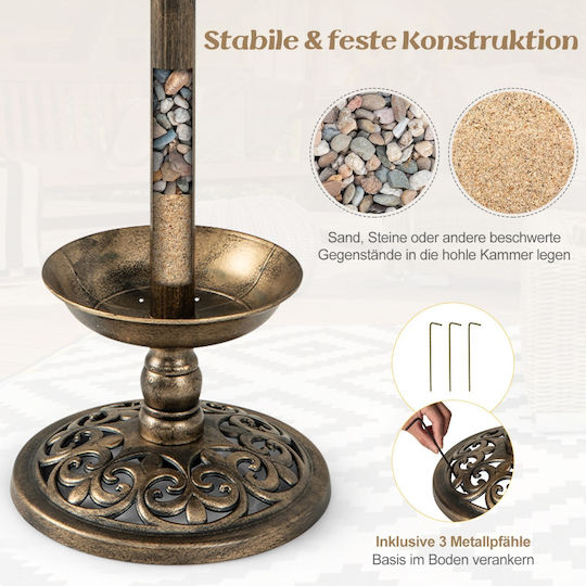 Costway Decorative Stone Garden Metal 43cmx43cmx110cm PZ10007GU