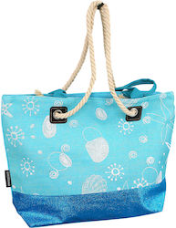 Makwedding Wicker Beach Bag Light Blue