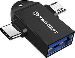 Techsuit USB-A male σε USB-C / micro USB 2x male Techsuit USB-A male σε USB-C / micro USB 2x male