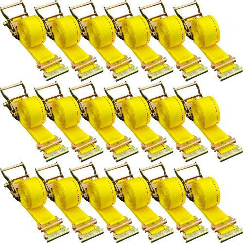 Vevor E-Track Ratchet Straps 18 Pieces 15 Feet Tie-Down Kit for Cargo Van Truck Trailer