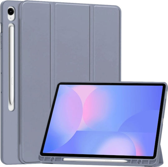 Калъф За Таблет Samsung Galaxy Tab S10 FE Plus С Държач За Писалка Функция Сън Събуждане Skdr Flex Trifold Лилав Комплект Стикер