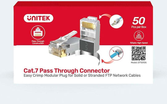 Unitek Щепсел RJ-45 50бр Прозрачен (OT1093ATP01)