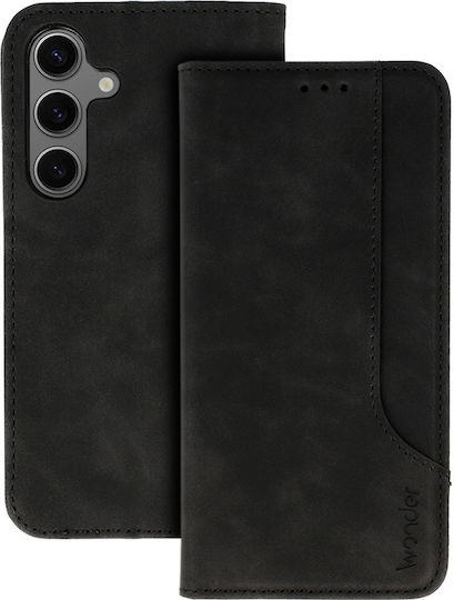 Wonder Задна корица Изкуствена кожа / Силикон Черен (Samsung Galaxy M34 5G)