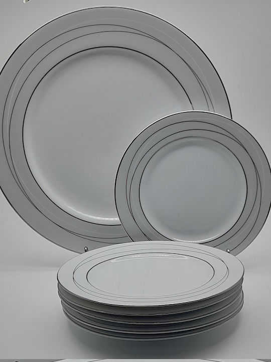 Christinholm Silver Porcelain Dinnerware Set 7pcs
