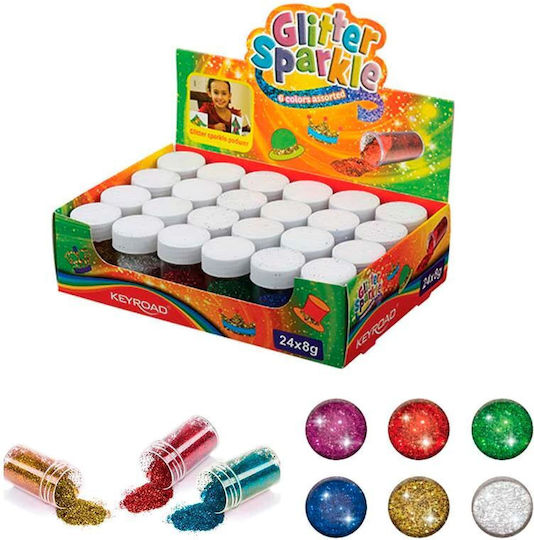 Glitzer Schüttelglas 8 g 6 Farben Rot