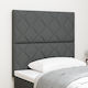 vidaXL Табла за легло Текстил Dark Gray 90см