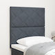vidaXL Табла за легло Текстил Dark Gray 80см