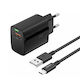 Foneng с USB-A порт и кабел micro USB 18W Quick...