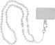 Universal Phone Case Lanyard Pendant Pearls 74cm White