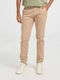 Men's Elastic Beige Trousers