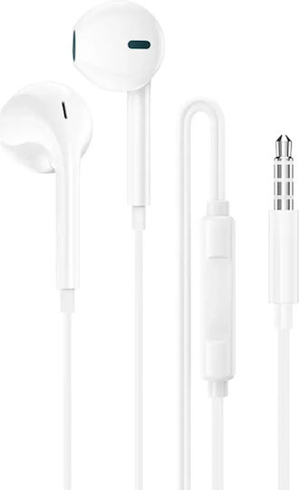 Borofone Bm100 Fuente In-ear Handsfree Ακουστικά με Βύσμα 3.5mm Λευκό