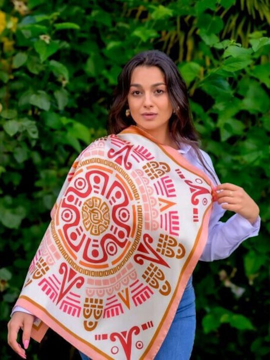 Kalfas Luxury Silk Women's Silk Scarf Multicolour