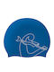 Cressi Eddie Swim Cap Blue White Silicone Swimming Cap