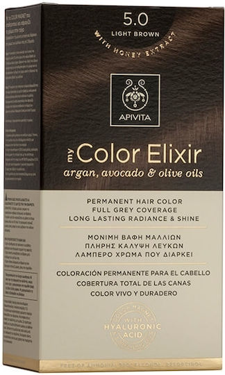 Apivita My Color Elixir Βαφή Μαλλιών Χωρίς Αμμωνία 5.0 Καστανό Ανοιχτό