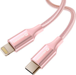 Swissten Usb-c To Lightning Cable Braided Design Anti-kink Pink Swissten Usb-c To Lightning Cable Braided Design Anti-kink Pink