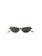 Women's Sunglasses with Black Metal Frame and Black Lens